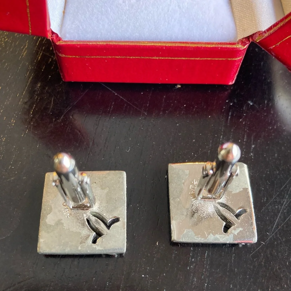 Vintage Swank Silver Tone Cufflinks in box